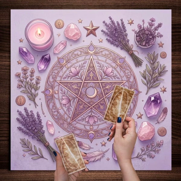 Lavender Nature Pentacle Altar Cloth