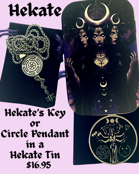Helate Key or Circle Pendant in a Tin Hecate