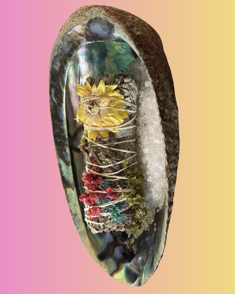 Summer Spirit Smoke Herb Bundle: White Sage, Lavender, Mullein, & Straw Flower