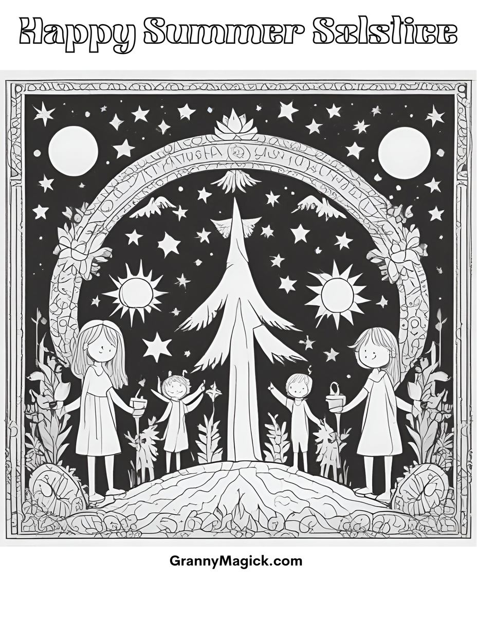 Spring Solstice Colouring Free Summer Solstice Coloring Pages – Granny Magick Margaret Jamison