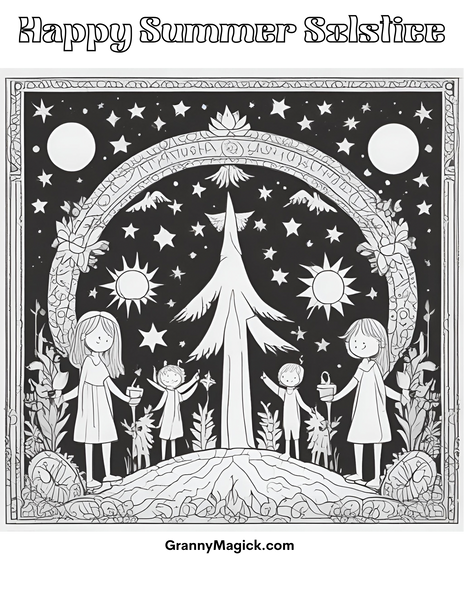 Free Summer Solstice Coloring Pages