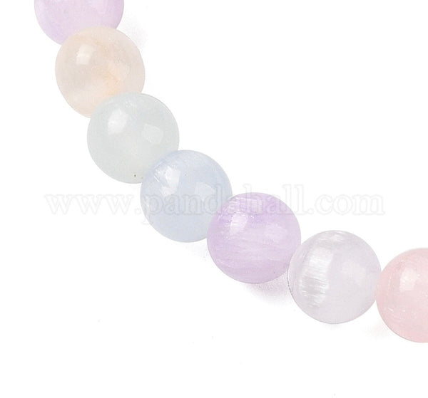 Pastel Natural Selenite 8mm Bracelet