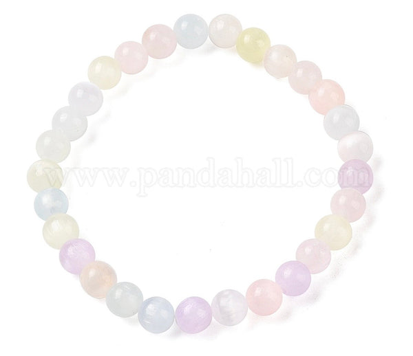 Pastel Natural Selenite 8mm Bracelet