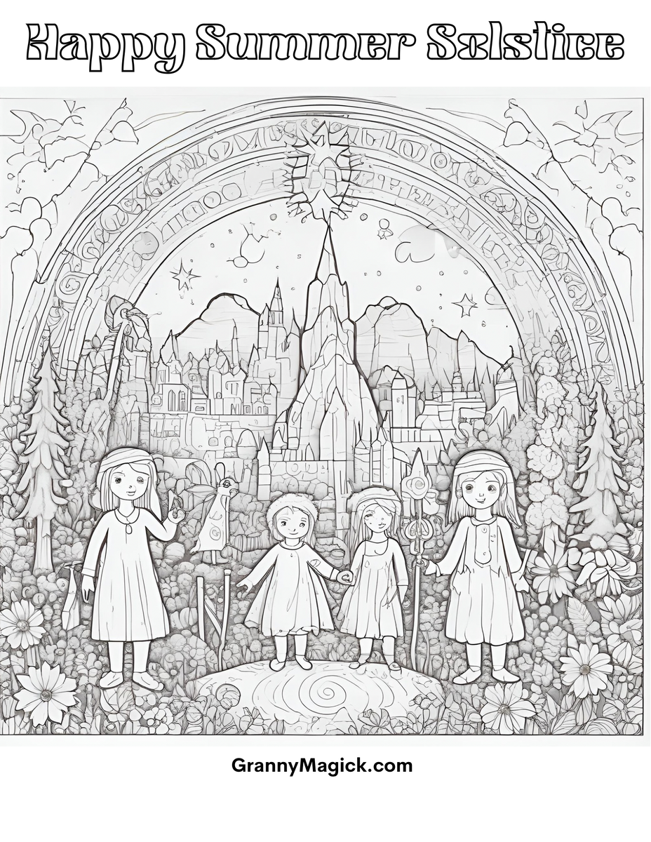 Spring Solstice Colouring Free Summer Solstice Coloring Pages – Granny Magick Margaret Jamison