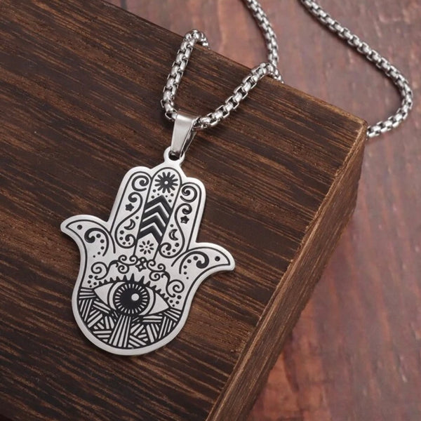 Hamsa Hand Stainless Steel Pendant