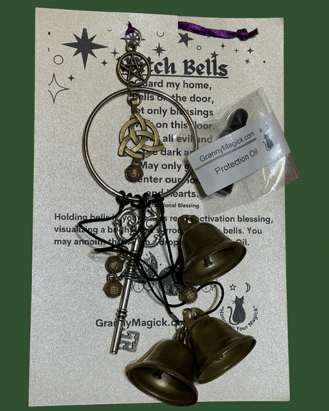 Witch Bells with Pentacle & Triquetra
