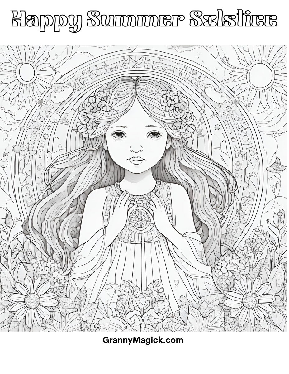 Free Summer Solstice Coloring Pages – Granny Magick Margaret Jamison