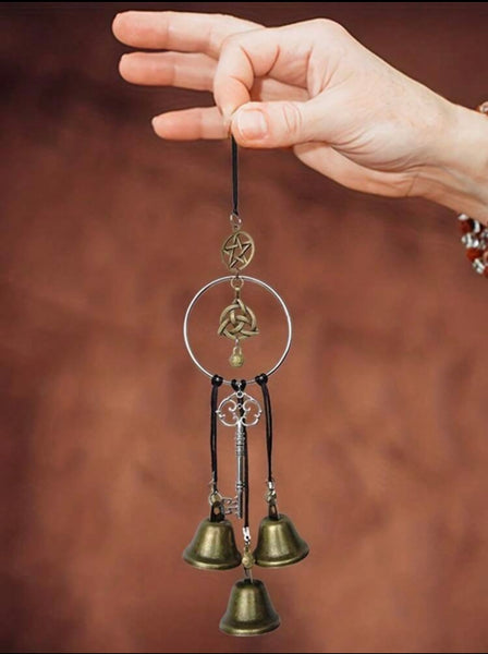 Witch Bells with Pentacle & Triquetra