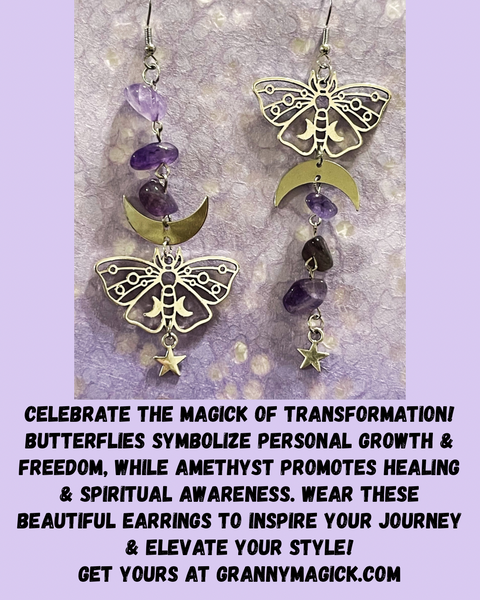 Butterfly Amethyst Earrings