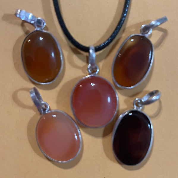 Carnelian Oval Pendants