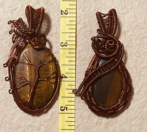 Copper Wrapped Tiger’s Eye Pendant