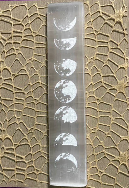 Selenite Moon Phases Charging Bar 8”