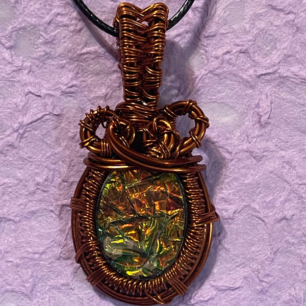 Copper Wire Wrapped Doublet Opal Pendants