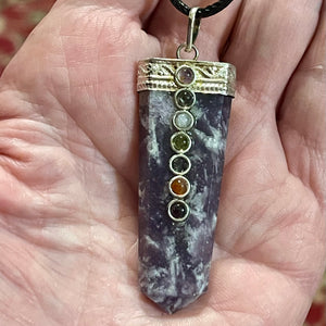 Lepidolite Chakra Wand Pendant