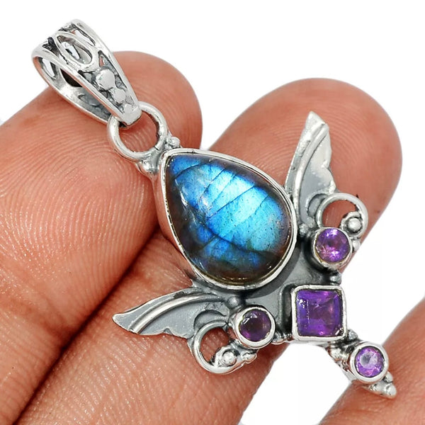 Angel Wings Crystal 925 Silver Pendants