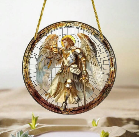 Archangel Michael Golden Suncatcher