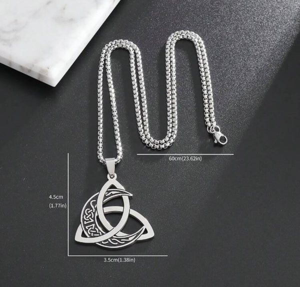 Crescent Moon Triquetra Pendant