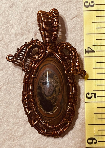 Copper Wrapped Tiger’s Eye Pendant