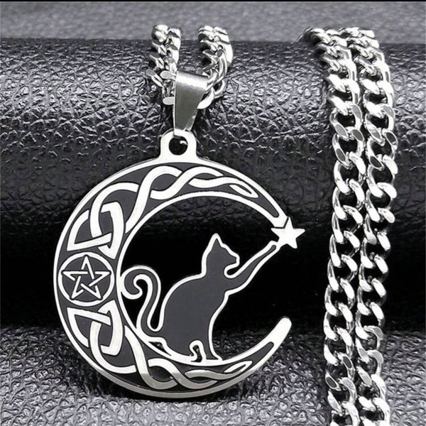 Magick Celtic Lunar Cat Pendant