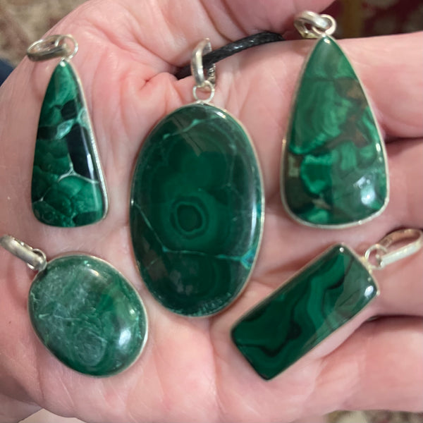 Natural Malachite Pendants #601