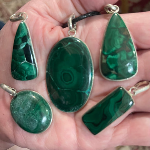 Natural Malachite Pendants #601