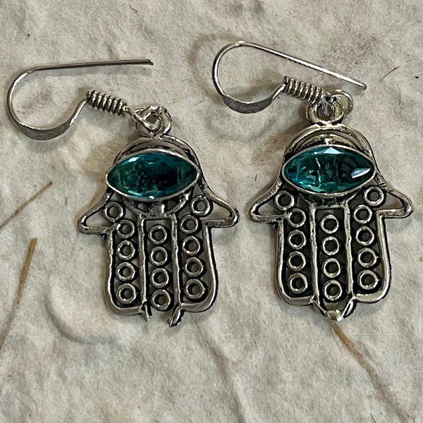 Hamsa Hand Crystal Earrings