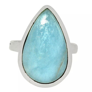 Tumbled Aquamarine Ring size 10.5 #14