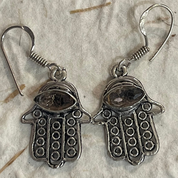 Hamsa Hand Crystal Earrings