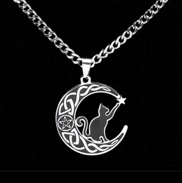 Magick Celtic Lunar Cat Pendant