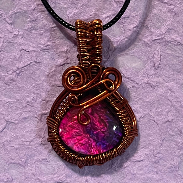 Copper Wire Wrapped Doublet Opal Pendants