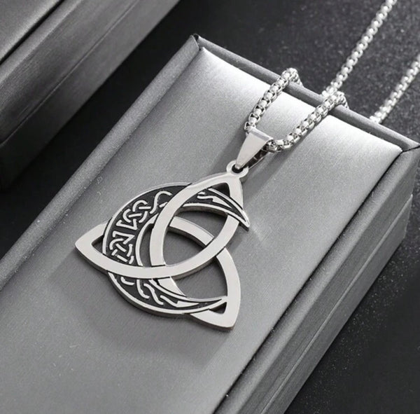 Crescent Moon Triquetra Pendant