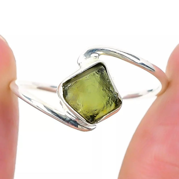 Moldavite size 12 Ring #11