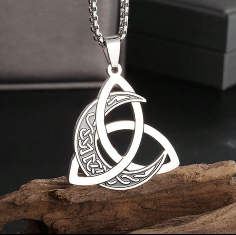 Crescent Moon Triquetra Pendant