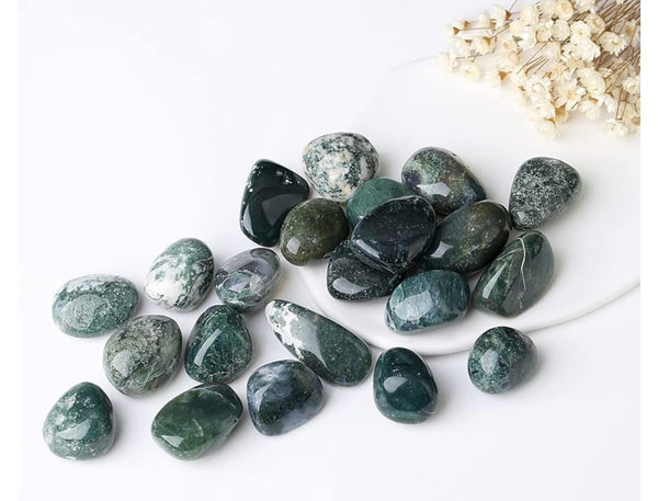 Moss Agate Polished Stones 1 ounce