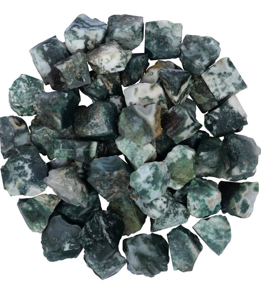 Moss Agate Raw Stones 1 ounce