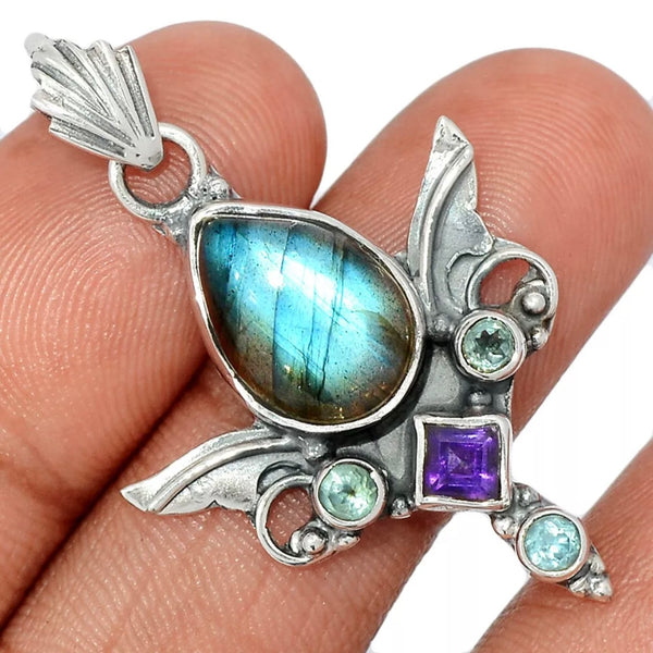 Angel Wings Crystal 925 Silver Pendants