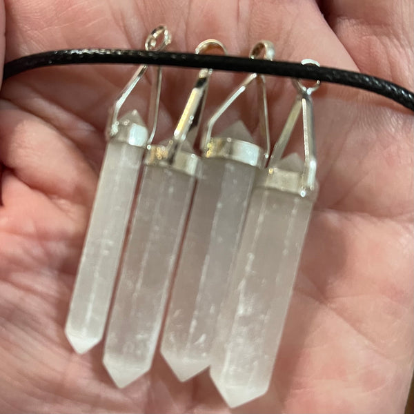 Selenite Pencil Pendant