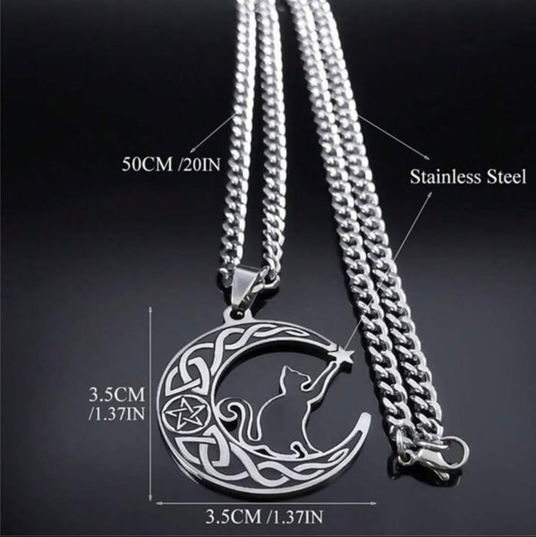 Magick Celtic Lunar Cat Pendant