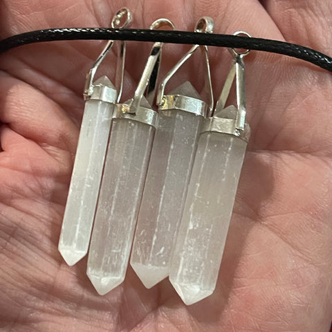 Selenite Pencil Pendant