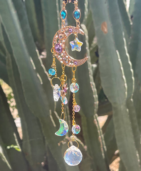 Suncatchers: Evil Eye Crescent Moon 15-16”