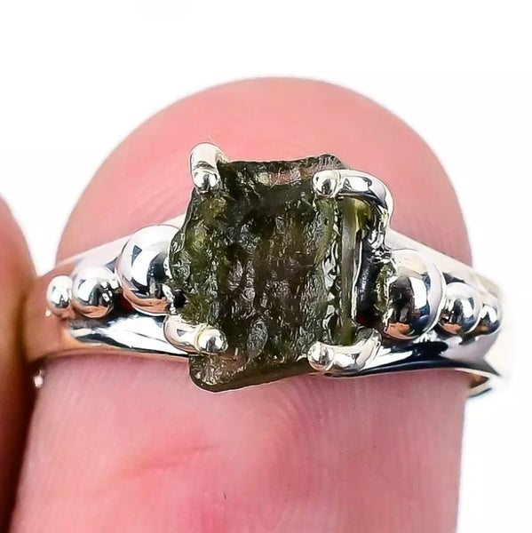 Moldavite Ring #10 size 6