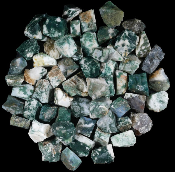 Moss Agate Raw Stones 1 ounce