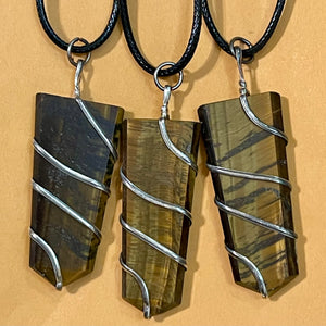 Deluxe Wire Wrapped Tiger’s Eye Pendants