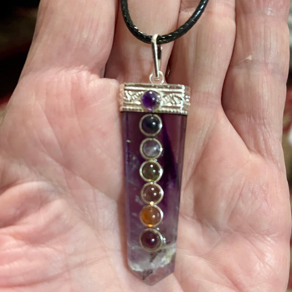 Amethyst Chakra Wand Pendant