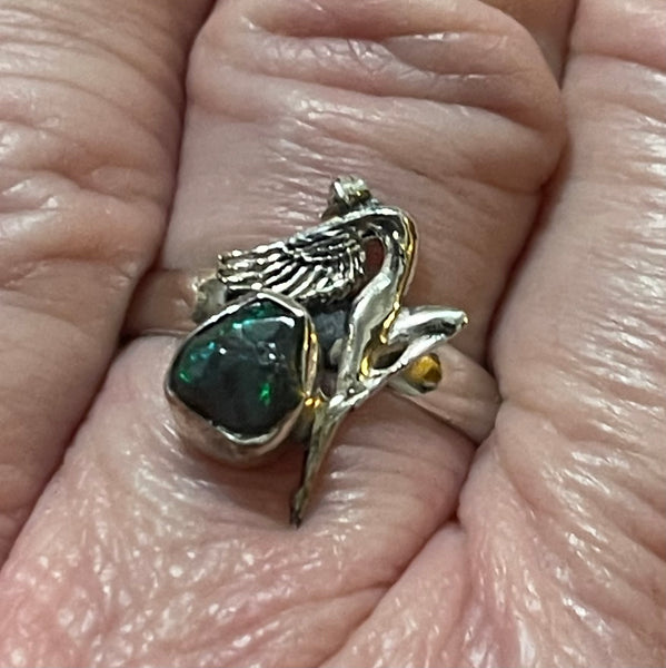Black Opal Fairy Ring sz 8 #169