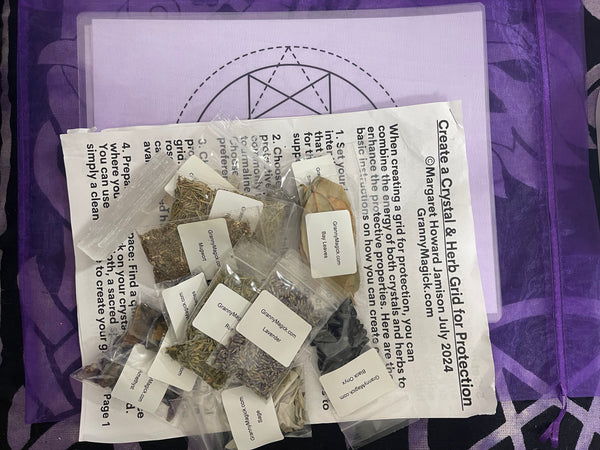 Protection Crystal Herb Grid Kits