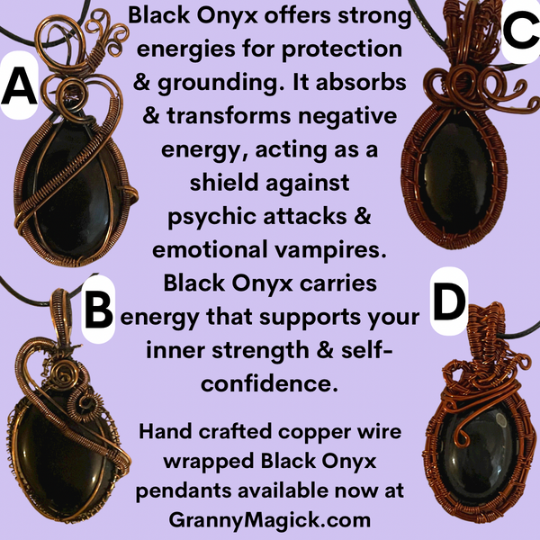 Copper Wrapped Onyx Pendants