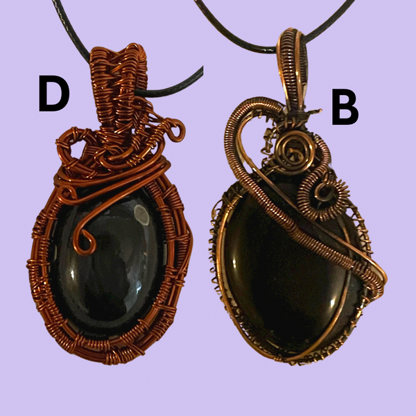 Copper Wrapped Onyx Pendants