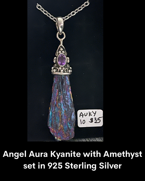 Angel Aura Kyanite with Amethyst Pendant AUKY10