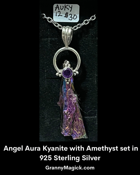Angel Aura Kyanite with Amethyst Pendant AUKY 12